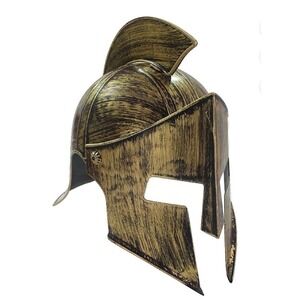 Medieval Knight Spartan Helmet Gold Bronze Roman Warrior Greek Adult Costume NEW